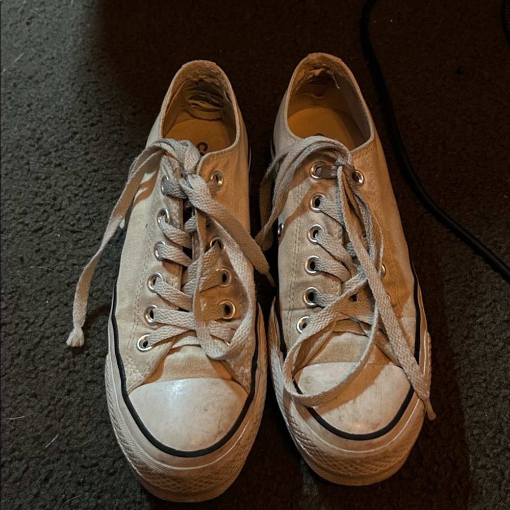 Converse Cream Canvas Sneakers